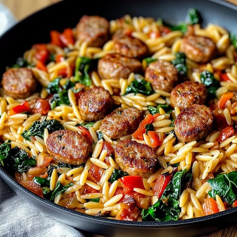 Poêlée de saucisse italienne et orzo