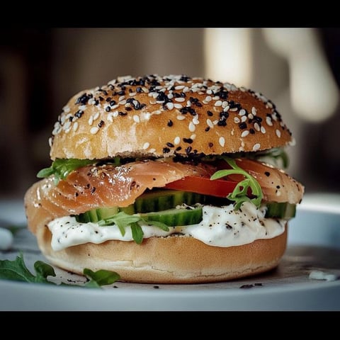 Sandwich nordique saumon et concombre, repas léger