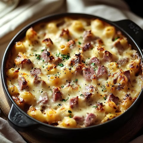 Gratin de Coquillettes à la Raclette et Viande Hachée