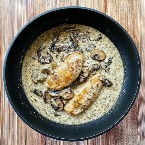 Poulet à la moutarde et aux champignons