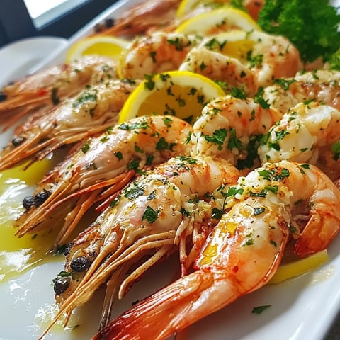 Gambas Grillées au Beurre d'Ail