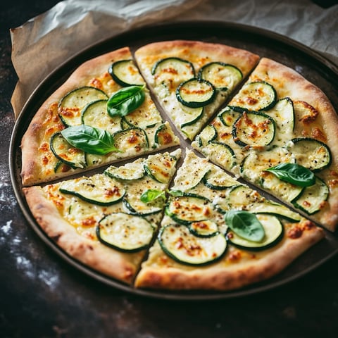 Pizza Courgette Ricotta et Pignons