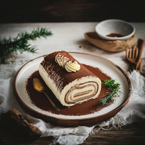 Dessert Bûche tiramisu roulée
