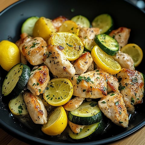 Poulet courgettes citron