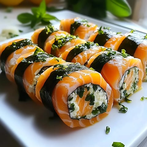 Une assiette de sushi avec des légumes verts et des légumes verts.