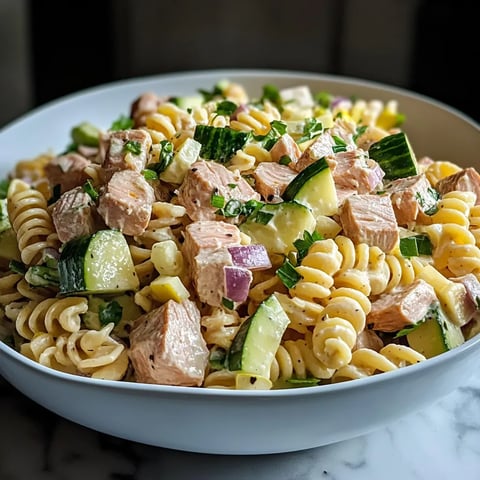 Une assiette de macaroni avec des légumes verts et des viandes.