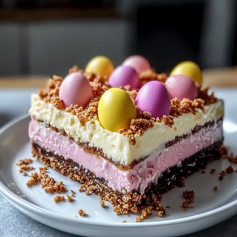 Une cake coloré avec des œufs colorés dessus.