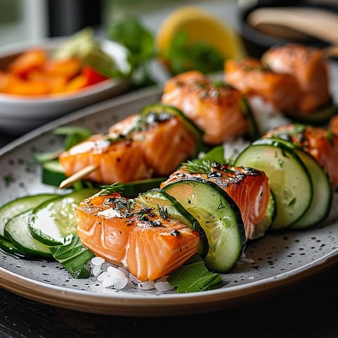 Brochettes de saumon norvégien