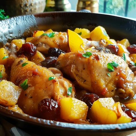 Tajine poulet fruits secs