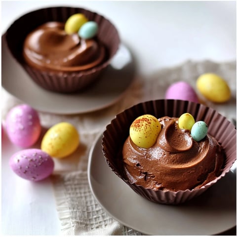 Nids de Pâques à la mousse au chocolat