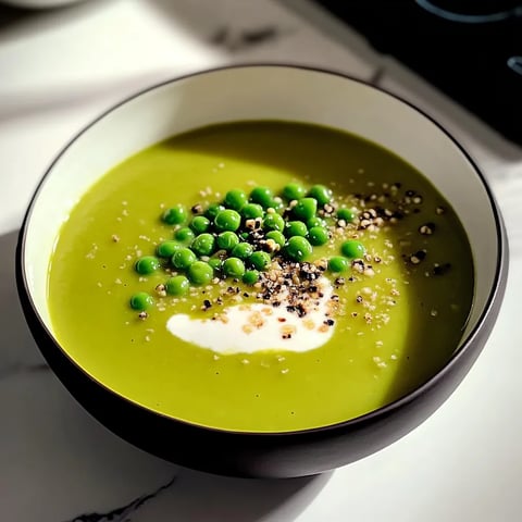 Une soupe verte avec des légumes verts et des graines de cumin.