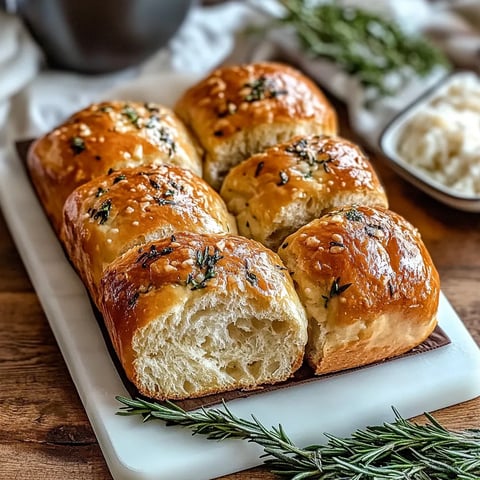 Quatre pains de campagne sur une plaque en bois.