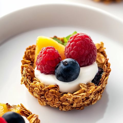 Tartelettes Granola, yaourt et fruits