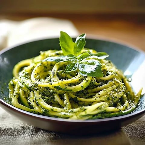 Spaghettis pesto courgettes