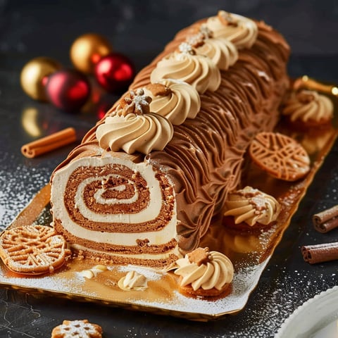 A cake with a spiral design and a white plate.