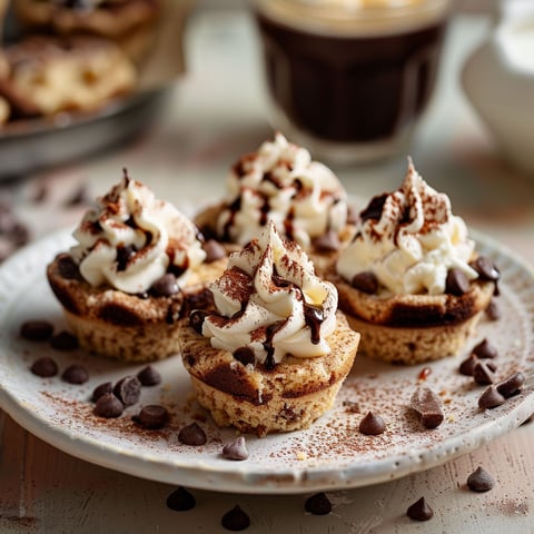 Tiramisu Cookie Cups on a plate.