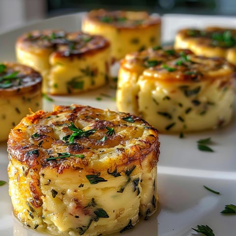 A plate of small cakes with green toppings.